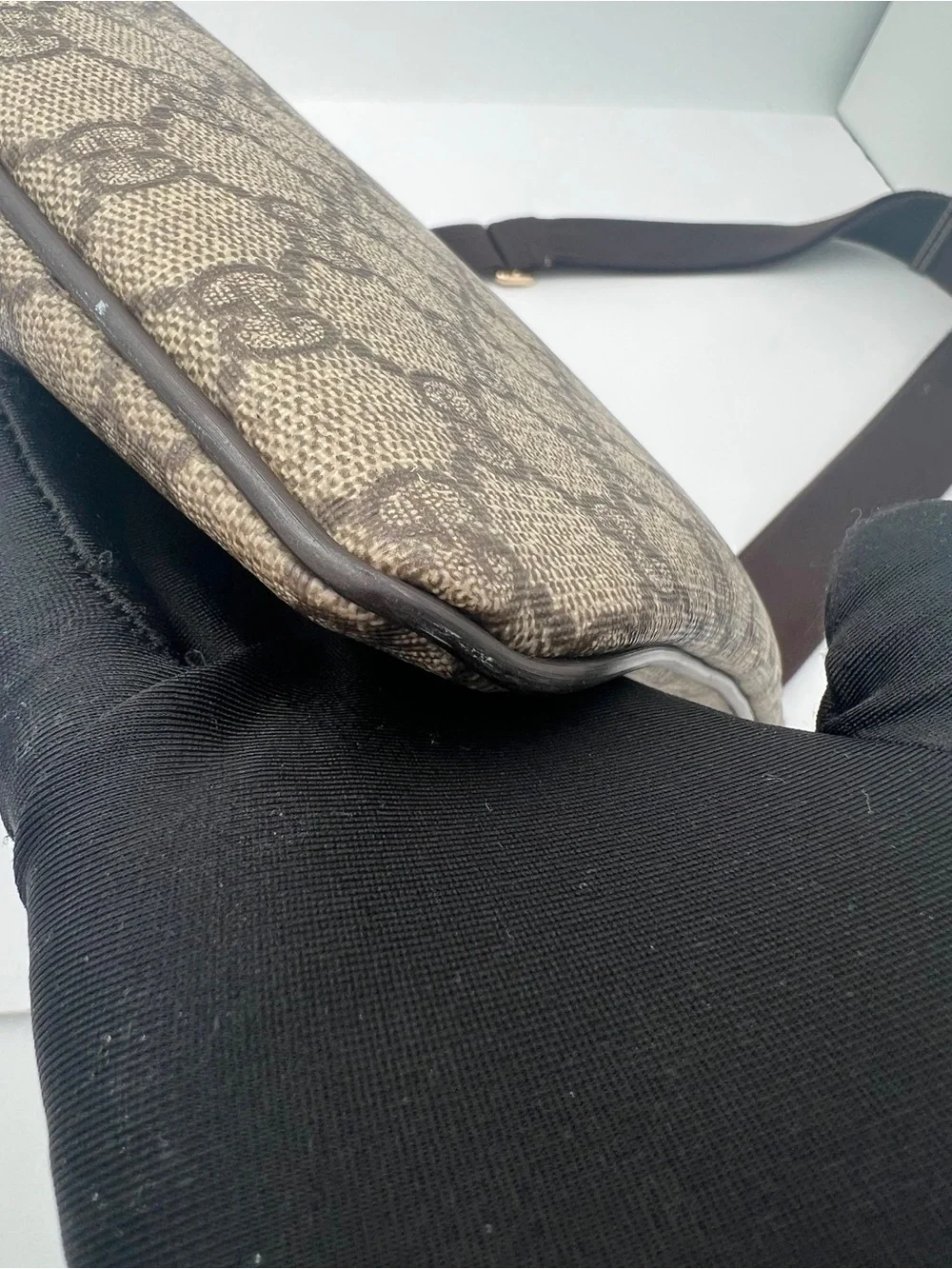 Designer Monogram Crossbody Bag in Brown